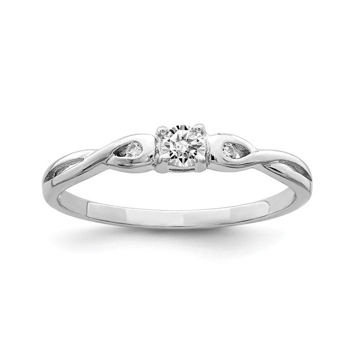 Sterling Silver CZ Round Infinity Side Accented Ring- Sparkle & Jade-SparkleAndJade.com 