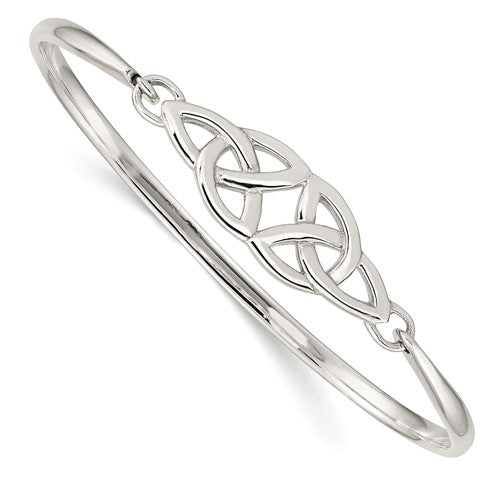 Sterling Silver Celtic Double Trinity Knot Bangle Bracelet- Sparkle & Jade-SparkleAndJade.com QB1246