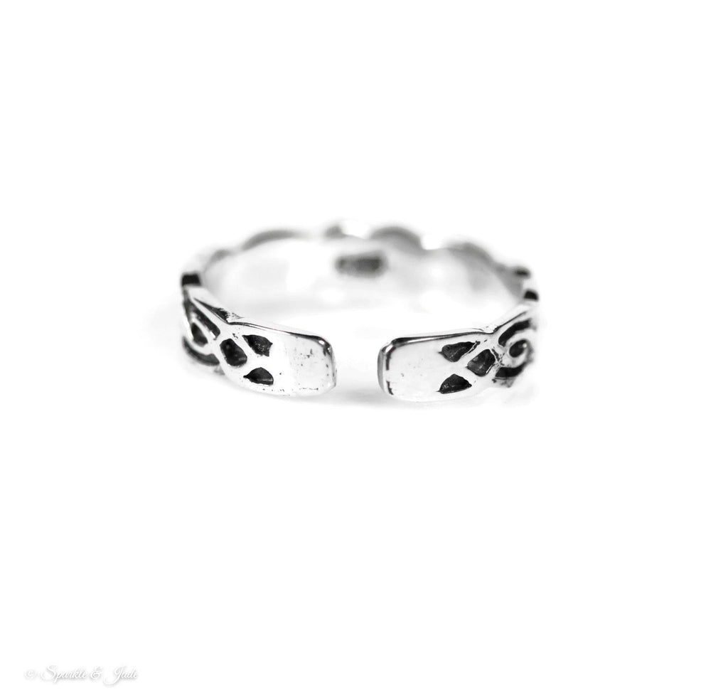 Sterling Silver Celtic Knot Weave Toe Ring- Sparkle & Jade-SparkleAndJade.com A-RT160450