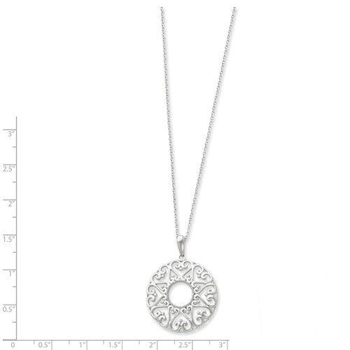Sterling Silver Family Heart Strings 18in Necklace- Sparkle & Jade-SparkleAndJade.com QSX238