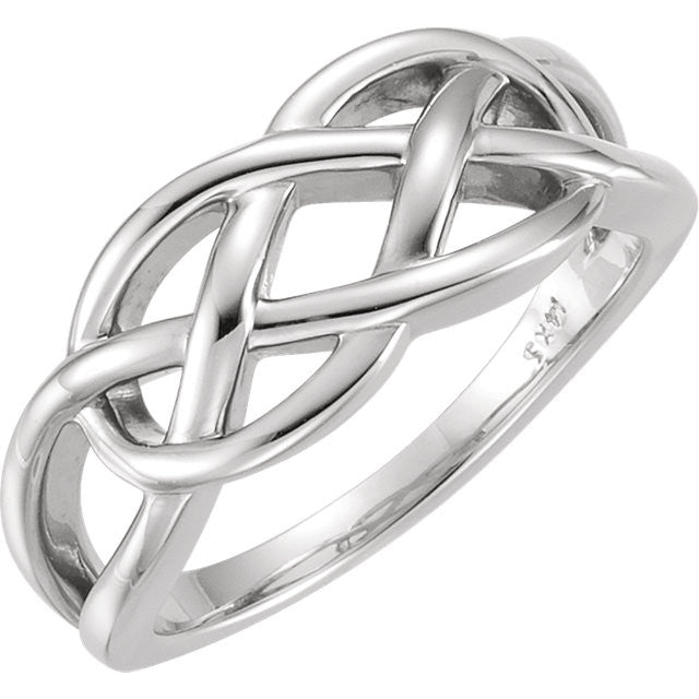 Sterling Silver Freeform Woven Knot Ring- Sparkle & Jade-SparkleAndJade.com 51512:104:P