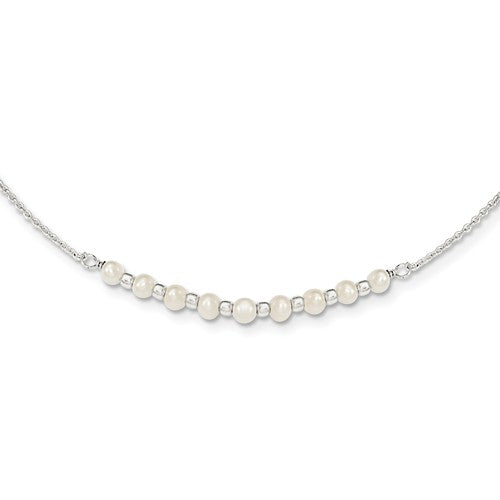 Sterling Silver Freshwater Cultured Pearl 16.5" Necklace- Sparkle & Jade-SparkleAndJade.com QG3964-16.5