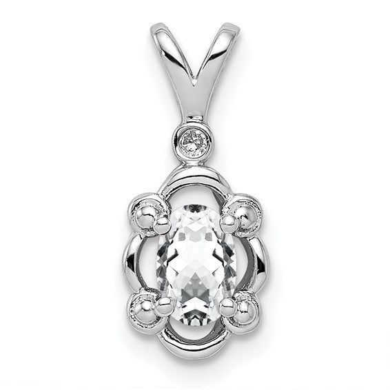 Sterling Silver Gemstone & Diamond Pendants- Sparkle & Jade-SparkleAndJade.com QBPD21APR