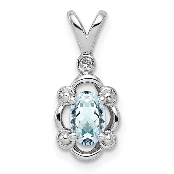 Sterling Silver Gemstone & Diamond Pendants- Sparkle & Jade-SparkleAndJade.com QBPD21MAR