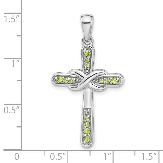 Sterling Silver Gemstone Infinity Cross Pendants- Sparkle & Jade-SparkleAndJade.com 
