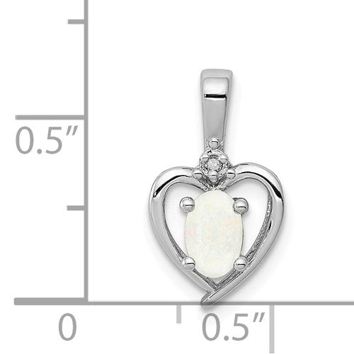 Sterling Silver Gemstone and Diamond Heart Pendants- Sparkle & Jade-SparkleAndJade.com 