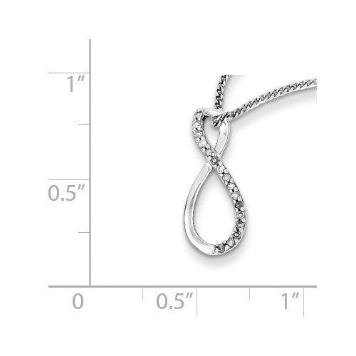 Sterling Silver Genuine Diamond Accent Vertical Infinity Necklace- Sparkle & Jade-SparkleAndJade.com QP3451