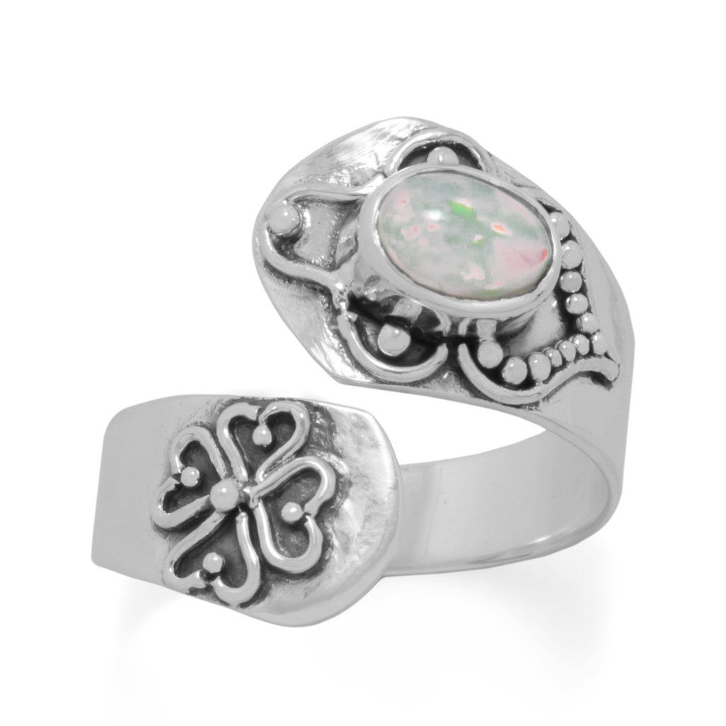 Sterling Silver Genuine Ethiopian Opal Wrap Ring- Sparkle & Jade-SparkleAndJade.com 