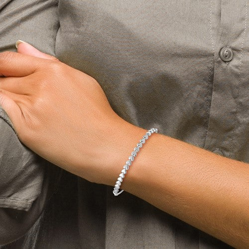 Sterling Silver Heart Adjustable Bolo Bracelet- Sparkle & Jade-SparkleAndJade.com QLF1251