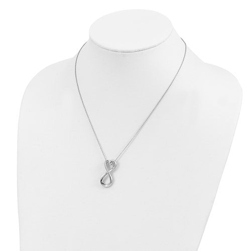 Sterling Silver 'Infinite Love' Vertical Infinity Pendant Necklace- Sparkle & Jade-SparkleAndJade.com QSX204