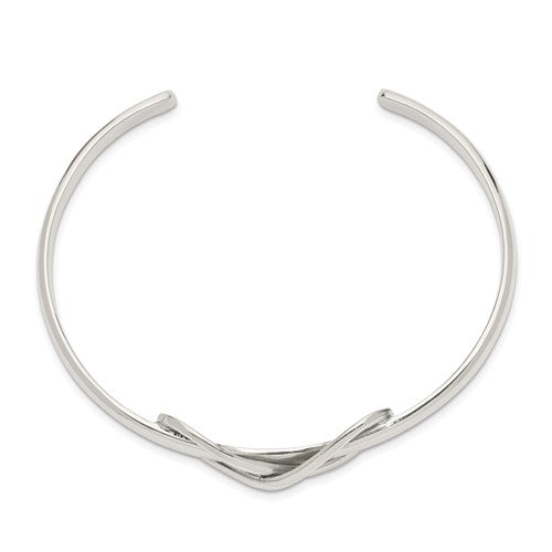 Sterling Silver Infinity Cuff Bangle Bracelet- Sparkle & Jade-SparkleAndJade.com QB602