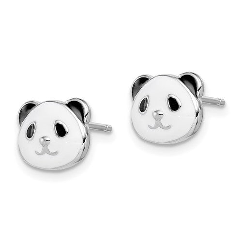 Sterling Silver Madi K Enameled Children's Panda Bear Post Earrings- Sparkle & Jade-SparkleAndJade.com QGK116