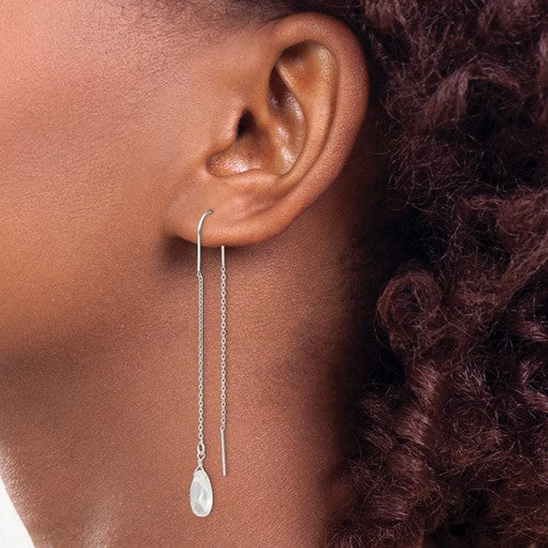 Sterling Silver Opalite Crystal Threader Earrings- Sparkle & Jade-SparkleAndJade.com QE2068