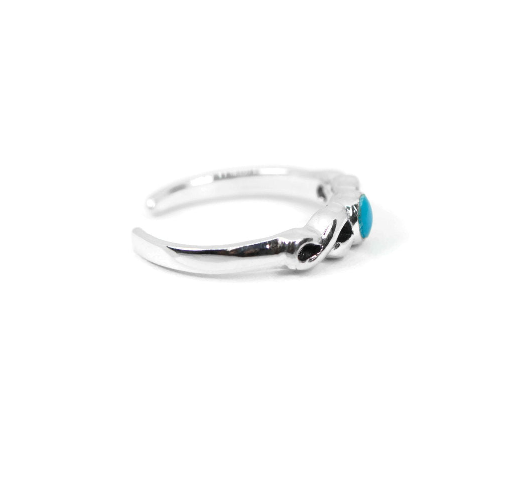 Sterling Silver Round Turquoise Infinity Toe Ring- Sparkle & Jade-SparkleAndJade.com A-1021-036983-94
