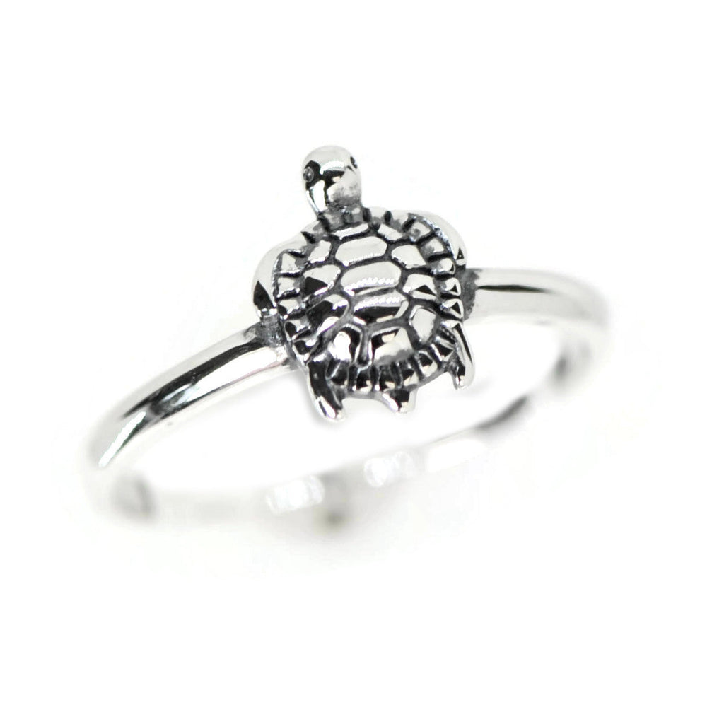Sterling Silver Small Sea Turtle Ring- Sparkle & Jade-SparkleAndJade.com 