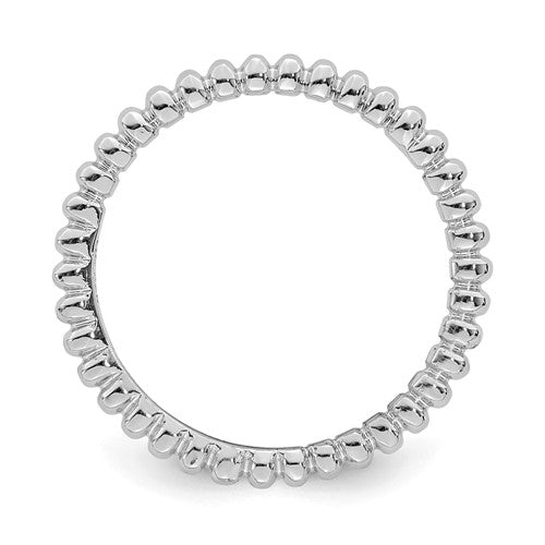 Sterling Silver Stackable Expressions Beaded 1.5mm Ring- Sparkle & Jade-SparkleAndJade.com 