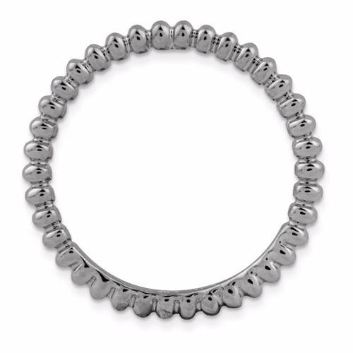 Sterling Silver Stackable Expressions Black-Plated Beaded Ring- Sparkle & Jade-SparkleAndJade.com 