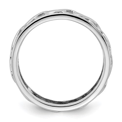 Sterling Silver Stackable Expressions Carved Infinity Band Ring- Sparkle & Jade-SparkleAndJade.com 