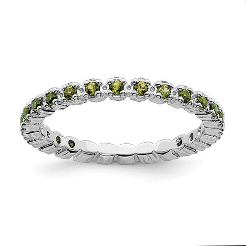 Sterling Silver Stackable Expressions Peridot Eternity Ring- Sparkle & Jade-SparkleAndJade.com 