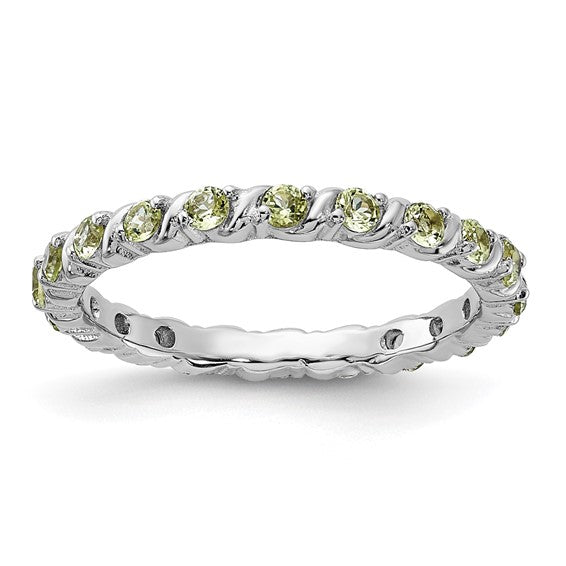 Sterling Silver Stackable Expressions Peridot Ring- Sparkle & Jade-SparkleAndJade.com 
