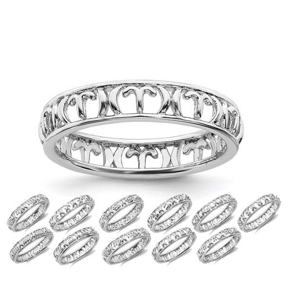 Sterling Silver Stackable Expressions Zodiac Ring - Various Signs- Sparkle & Jade-SparkleAndJade.com 