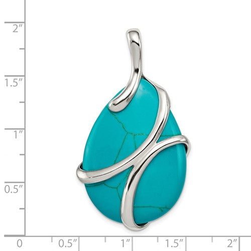 Sterling Silver Turquoise Pendant- Sparkle & Jade-SparkleAndJade.com QP4500