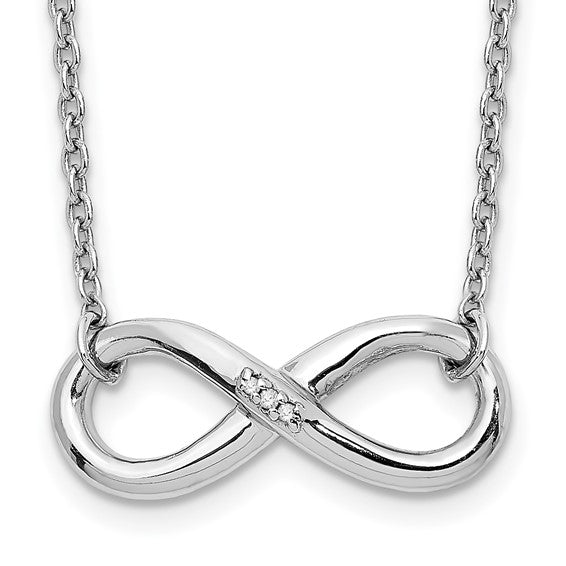 Sterling Silver White Ice Infinity Diamond Necklace- Sparkle & Jade-SparkleAndJade.com QW346-18