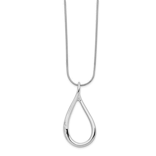 Sterling Silver White Ice .015ct. Diamond Infinity Necklace- Sparkle & Jade-SparkleAndJade.com QW269-18