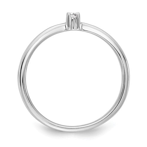 Sterling Silver White Ice .03ct. Diamond Solitaire Ring- Sparkle & Jade-SparkleAndJade.com 