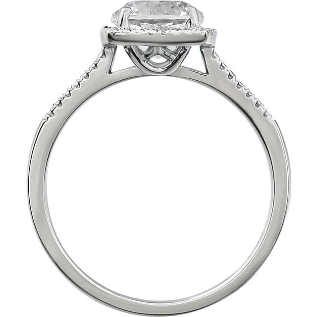 Sterling Silver White Sapphire & .01 CTW Diamond Halo-Style Ring - Size 6- Sparkle & Jade-SparkleAndJade.com 69940:238:P