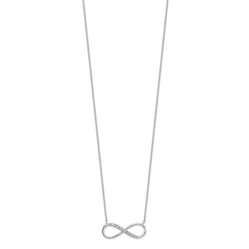 Sterling Silver With CZ Infinity Symbol Pendant Necklace- Sparkle & Jade-SparkleAndJade.com QG3475-16