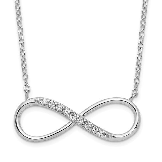 Sterling Silver With CZ Infinity Symbol Pendant Necklace- Sparkle & Jade-SparkleAndJade.com QG3475-16
