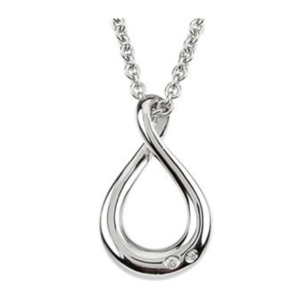 Sterling Silver .015 CTW Diamond Infinity 18" Necklace- Sparkle & Jade-SparkleAndJade.com 67442:60001:P
