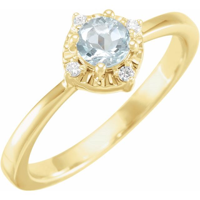 Sterling Silver or 14k Gold Gemstone and .04 CTW Diamond Halo-Style Rings- Sparkle & Jade-SparkleAndJade.com 653715