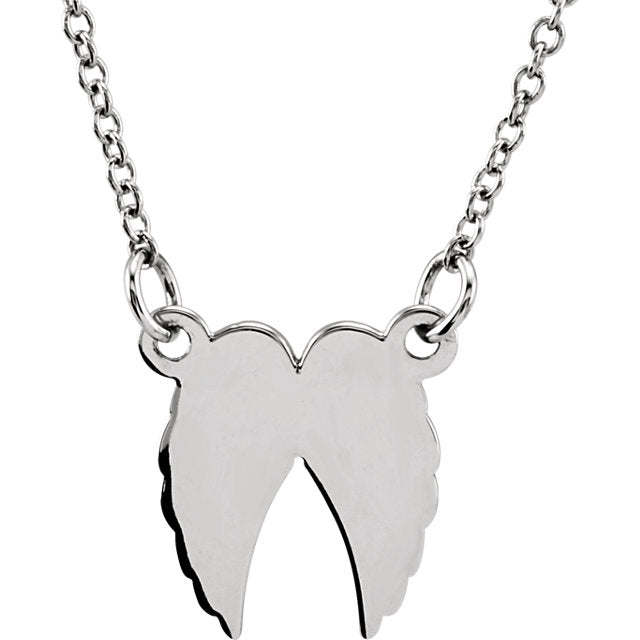 Tiny Posh Angel Wings Necklace - Solid Gold or Sterling Silver- Sparkle & Jade-SparkleAndJade.com 