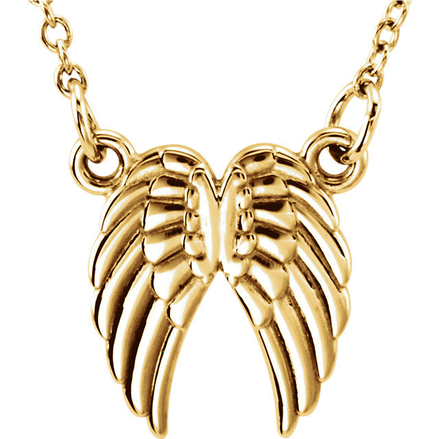 Tiny Posh Angel Wings Necklace - Solid Gold or Sterling Silver- Sparkle & Jade-SparkleAndJade.com 85800:1001:P