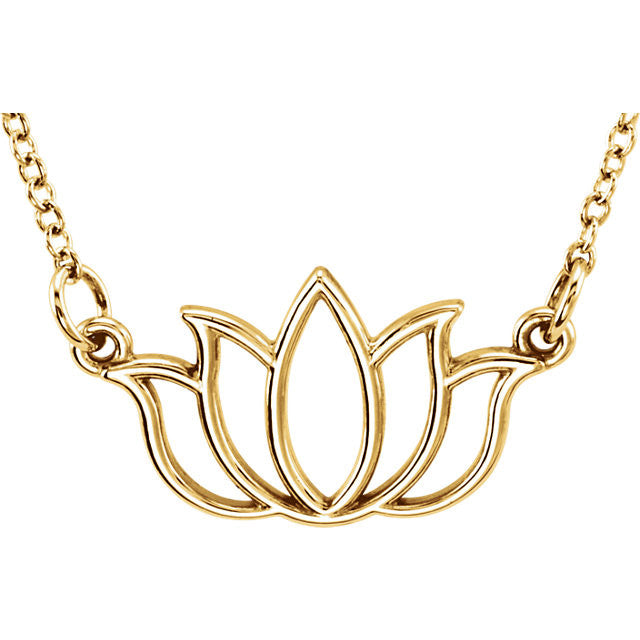 Tiny Posh Lotus Necklace - Solid Gold or Sterling Silver- Sparkle & Jade-SparkleAndJade.com 85793:1000:P