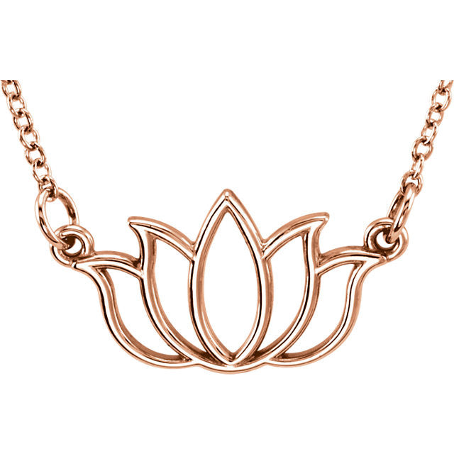 Tiny Posh Lotus Necklace - Solid Gold or Sterling Silver- Sparkle & Jade-SparkleAndJade.com 85793:1002:P