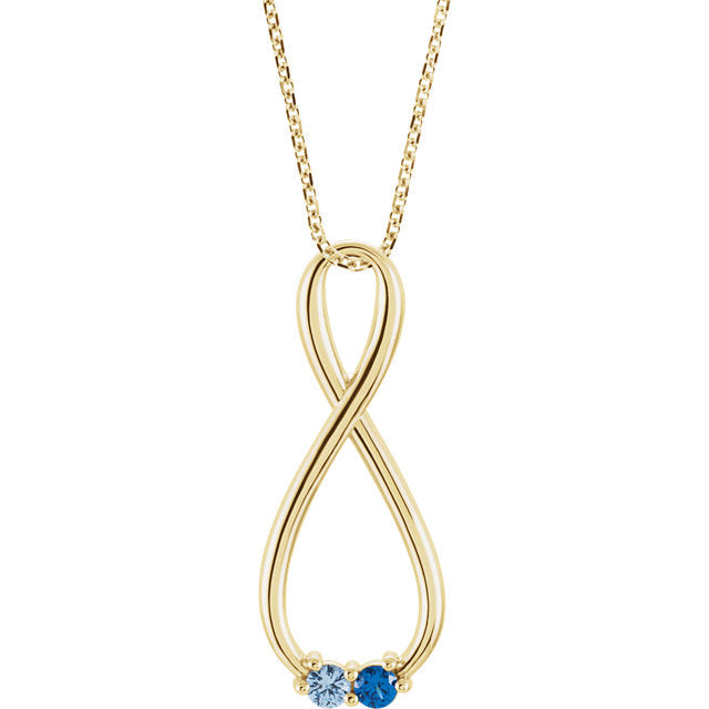 Vertical Infinity Mother's Family Birthstone Pendant or Necklace- Sparkle & Jade-SparkleAndJade.com 