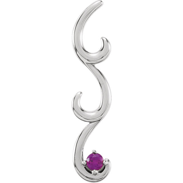 Vertical Swirl Mother's Family Birthstone Pendant or Necklace- Sparkle & Jade-SparkleAndJade.com 84557