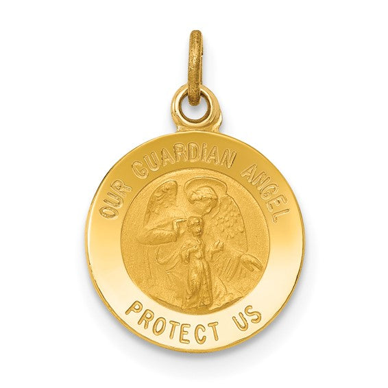 14k Gold Guardian Angel Medal Charm- Sparkle & Jade-SparkleAndJade.com XR328