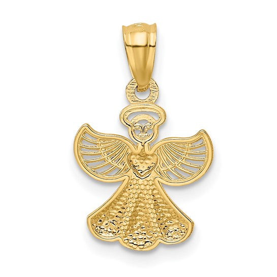 14k Gold Angel Pendant- Sparkle & Jade-SparkleAndJade.com XR918