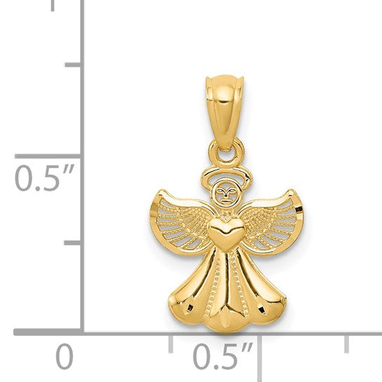 14k Gold Angel Pendant- Sparkle & Jade-SparkleAndJade.com XR918