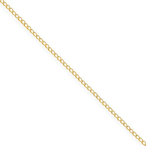 Yellow Gold Flash Plated Sterling Silver 1mm Wide Curb Chain - Various Lengths- Sparkle & Jade-SparkleAndJade.com 
