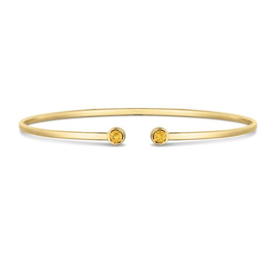 14k Gold Gemstone Open Cuff Bangle Bracelets- Sparkle & Jade-SparkleAndJade.com BG3600