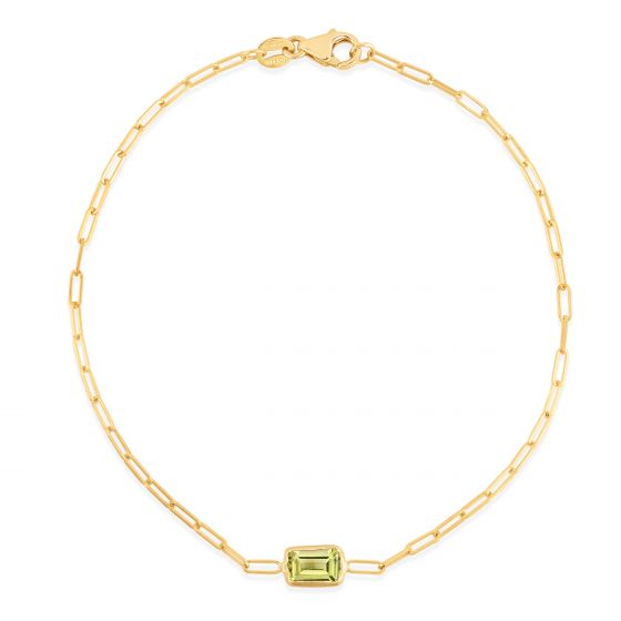 14k Gold Gemstone Paperclip Bracelets- Sparkle & Jade-SparkleAndJade.com C15469-07