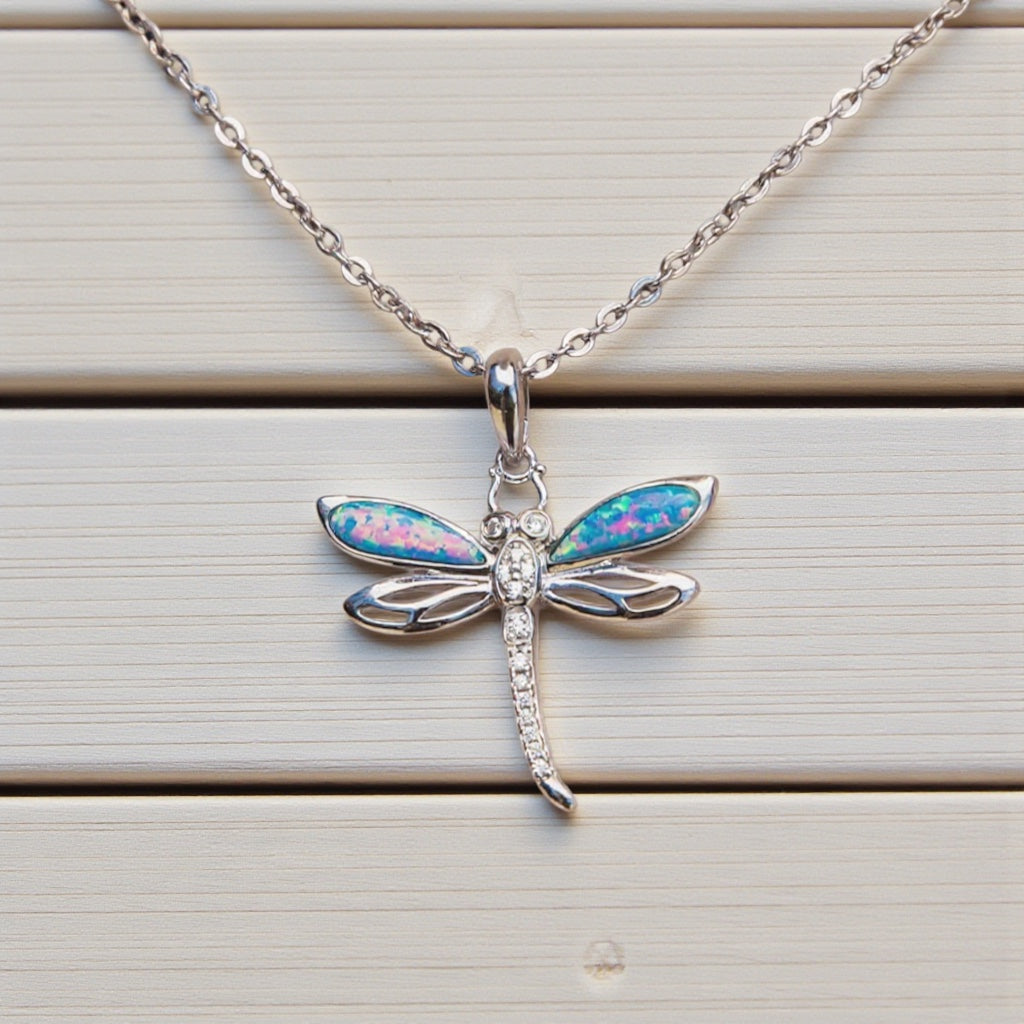 Alamea Opal Island Dragonfly Pendant- Sparkle & Jade-SparkleAndJade.com 