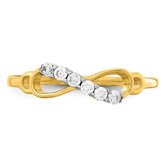 10k Gold CZ Infinity Ring- Sparkle & Jade-SparkleAndJade.com 10C1413