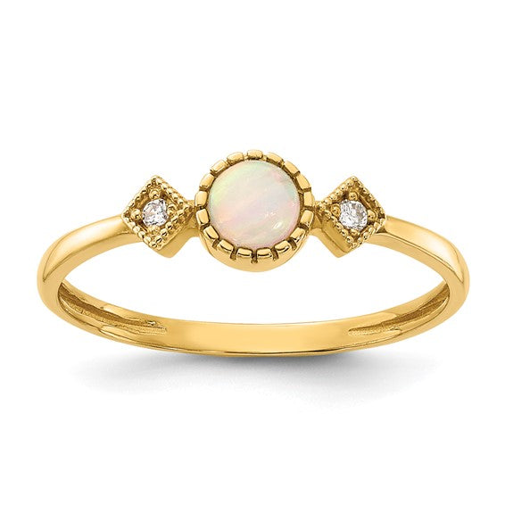 Gorgeous Opalescent 10k Gold Opal Ring Sz hot 7