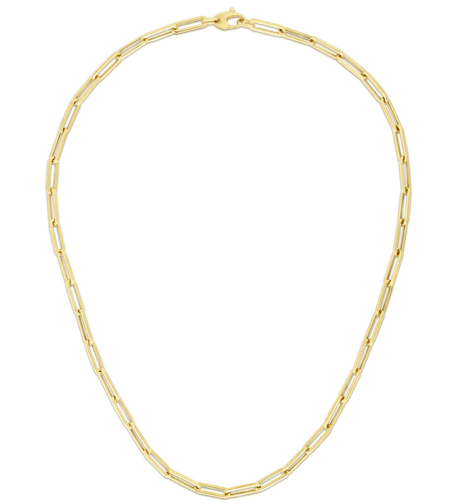 10K Gold 4.2mm Lite Paperclip Necklace - 18" Length- Sparkle & Jade-SparkleAndJade.com ZRC11170-18